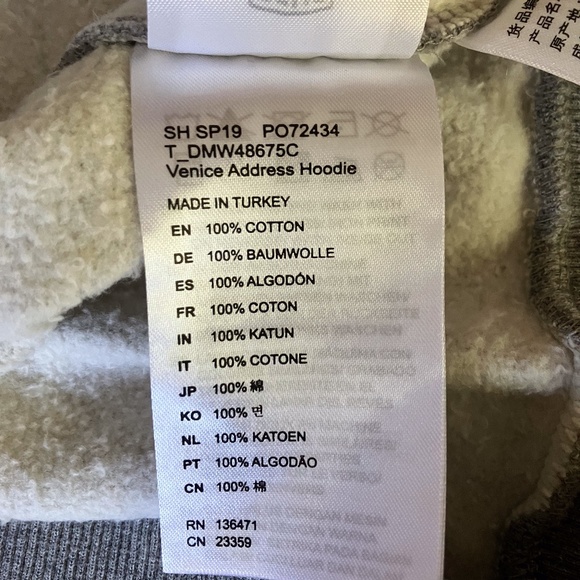 NWT - Deus Ex Machina Venice Address Hoodie Grey XS - Picture 11 of 12